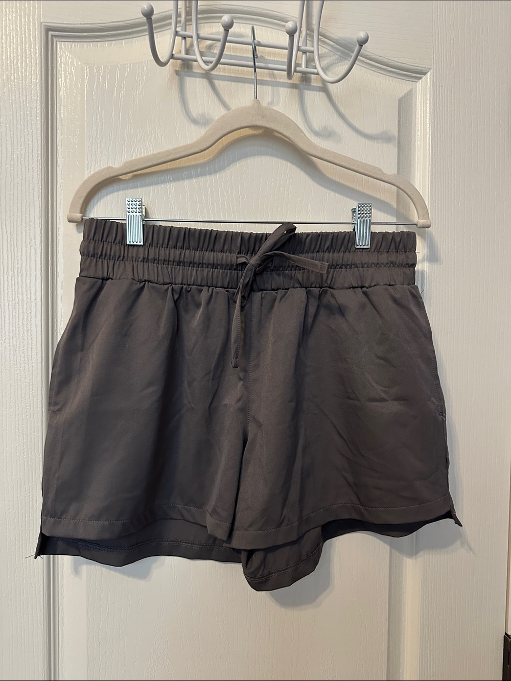 Savvi Women's Athletic Drawstring Shorts Charcoal Sz Medium